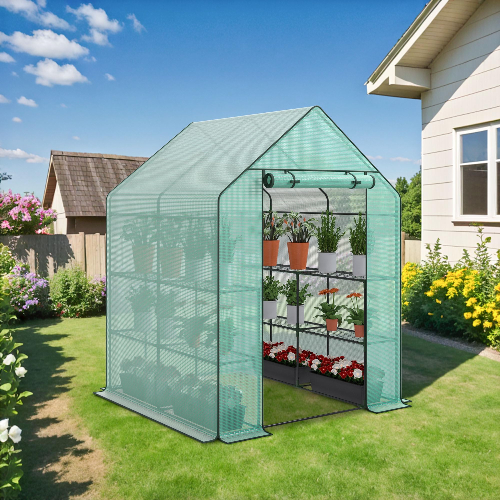 Amazon.com : BBBuy 2 Tiers 8 Shelves Walk-in Green House, Portable